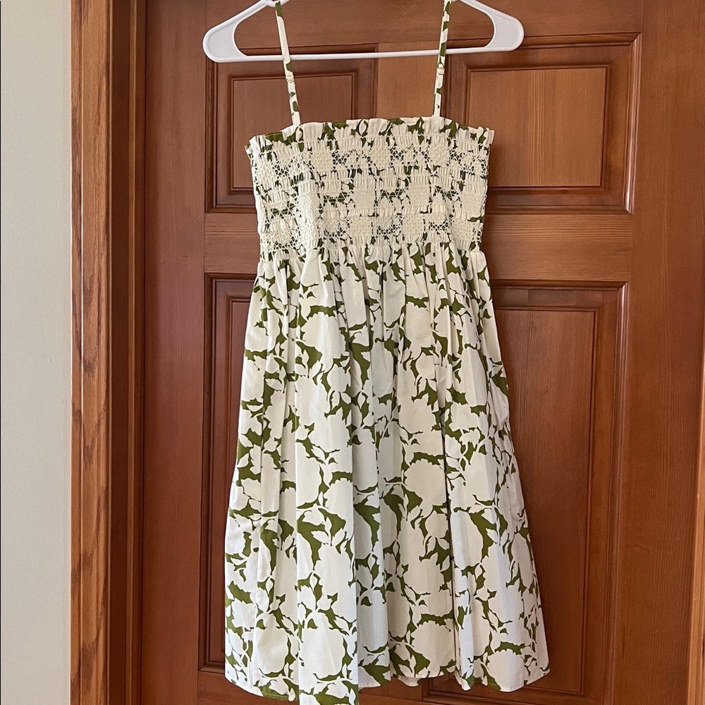 Tory Burch Green and White Floral Dress. New. Size M